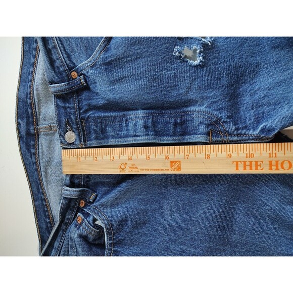 Denim Chaps LEVI 501 WOMEN Custom Cut Biker PUNK Jeans Distressed Custom 36x34 - Picture 9 of 14